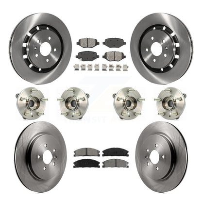 Hub Bearing Brake Rotor & Pad Front Rear Kit (10Pc) For Ford Flex Taurus Lincoln