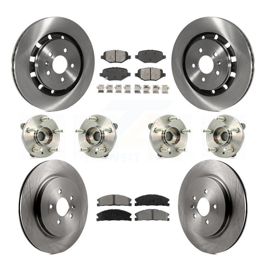Hub Bearing Brake Rotor & Pad Front Rear Kit (10Pc) For Ford Flex Taurus Lincoln