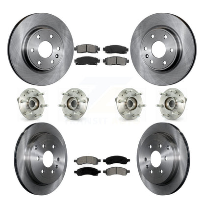 Hub Bearing Brake Rotor & Pad Front Rear Kit (10Pc) For GMC Acadia Buick Enclave