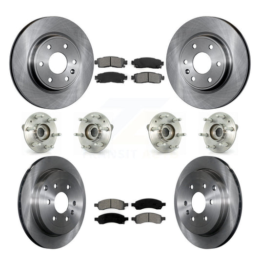 Hub Bearing Brake Rotor & Pad Front Rear Kit (10Pc) For GMC Acadia Buick Enclave