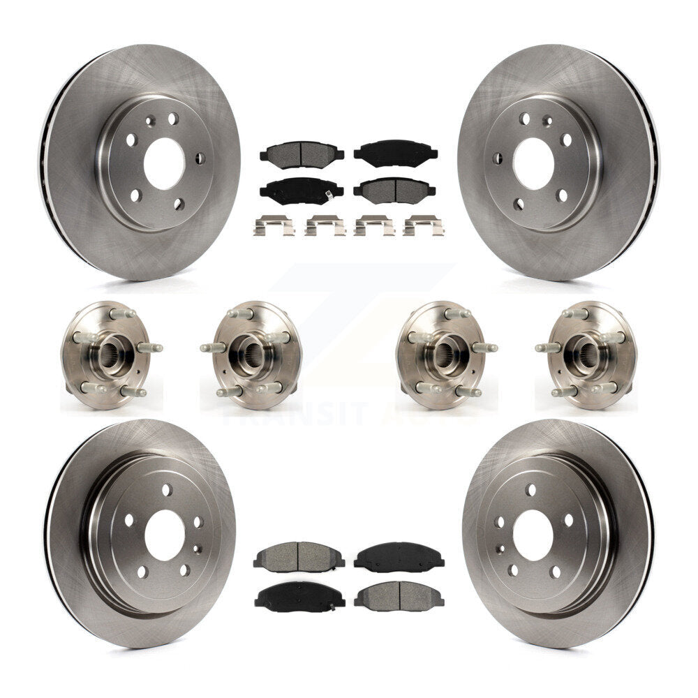 Hub Bearings Disc Brake Rotors And Pads Front Rear Kit (10Pc) For Cadillac CTS
