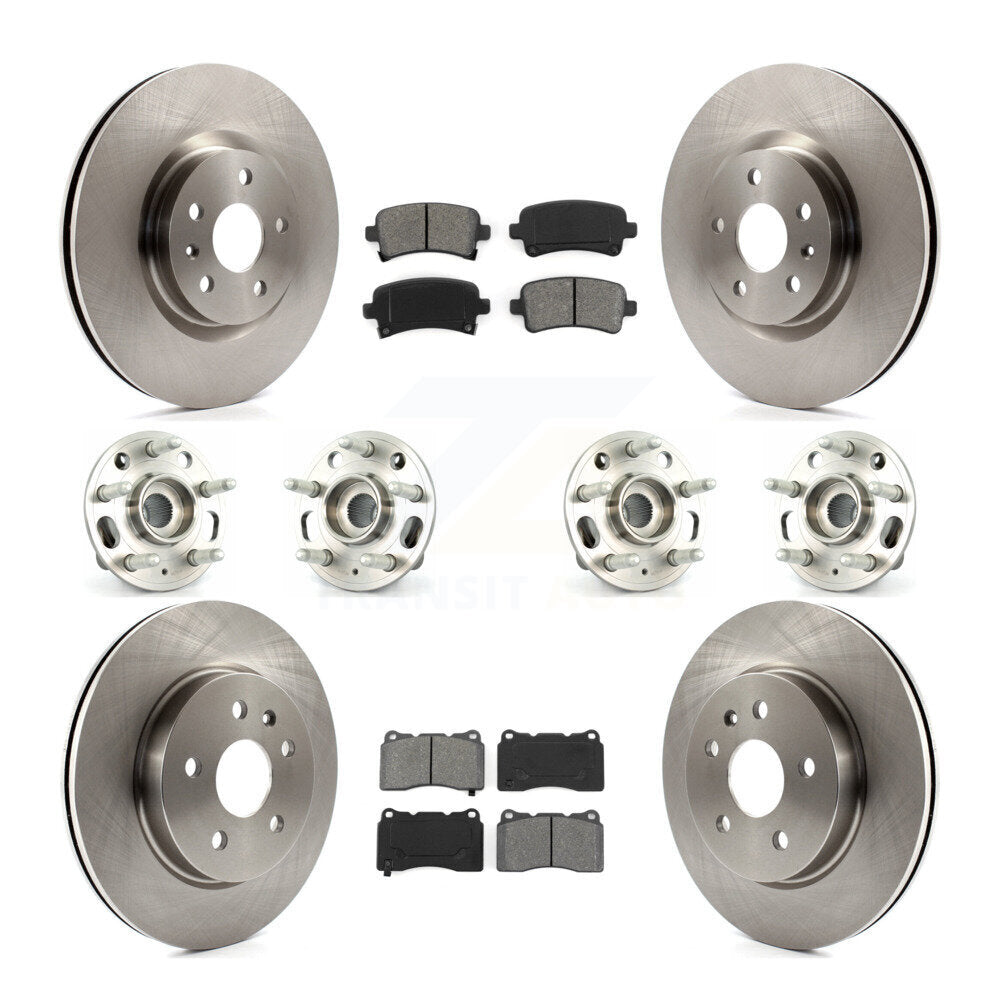Hub Bearings Disc Brake Rotors And Pads Front Rear Kit (10Pc) For Cadillac XTS