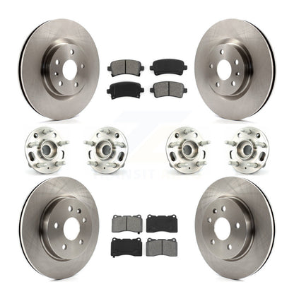 Hub Bearings Disc Brake Rotors And Pads Front Rear Kit (10Pc) For Cadillac XTS
