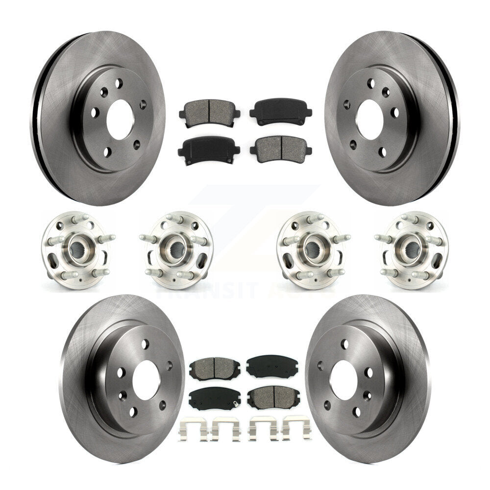 Hub Bearing Brake Rotor & Pad Front Rear Kit (10Pc) For Chevrolet Malibu Limited