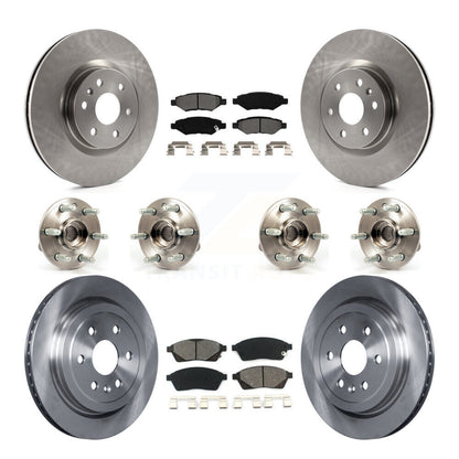 Hub Bearing Brake Rotor And Pad Front Rear Kit (10Pc) For Cadillac SRX Saab 9-4X