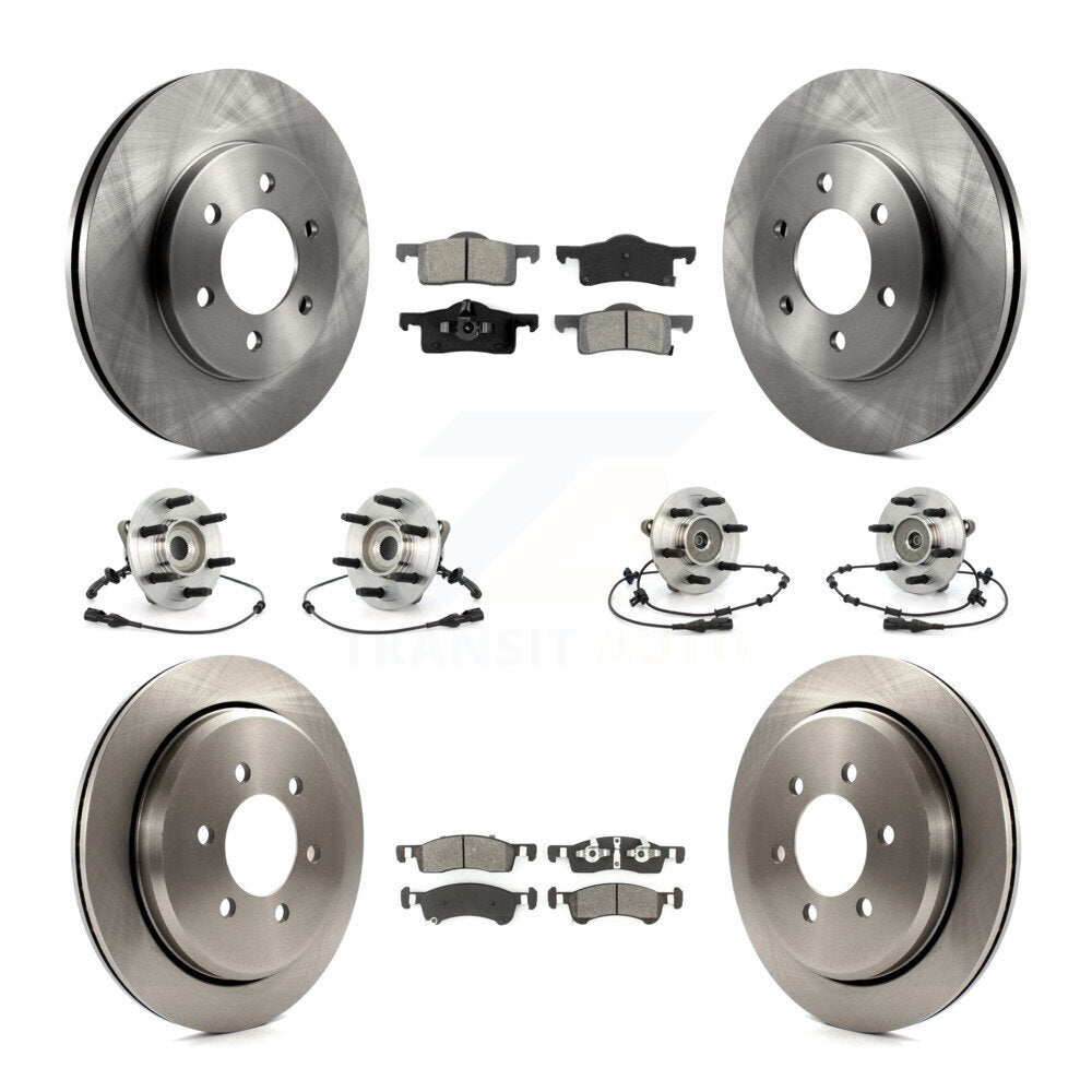 Hub Bearing Brake Rotor & Pads Front Rear Kit (10Pc) For Ford Expedition Lincoln