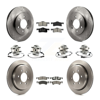 Hub Bearing Brake Rotor & Pads Front Rear Kit (10Pc) For Ford Expedition Lincoln