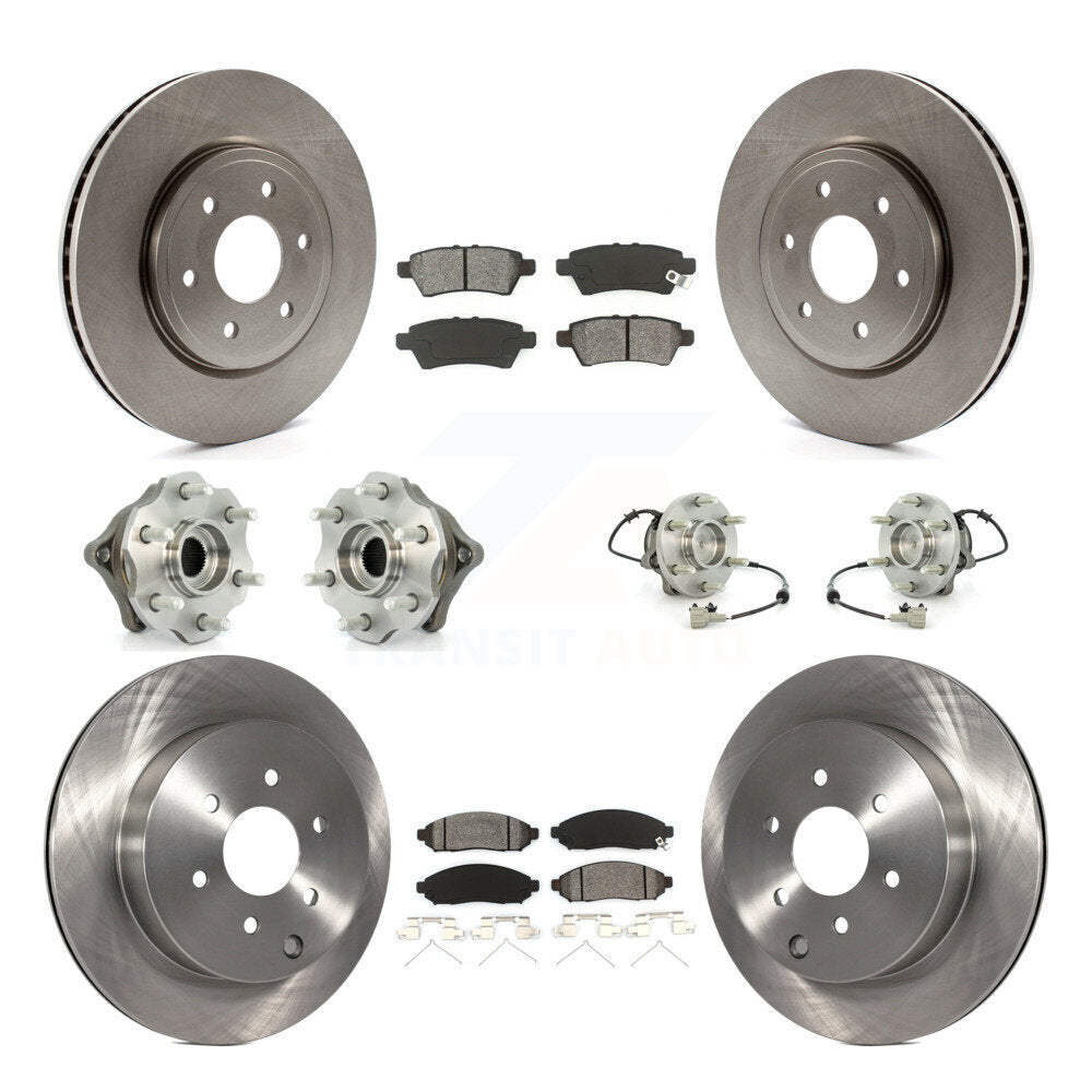 Hub Bearing Disc Brake Rotor And Pad Front Rear Kit (10Pc) For Nissan Pathfinder