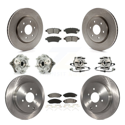 Hub Bearing Disc Brake Rotor And Pad Front Rear Kit (10Pc) For Nissan Pathfinder