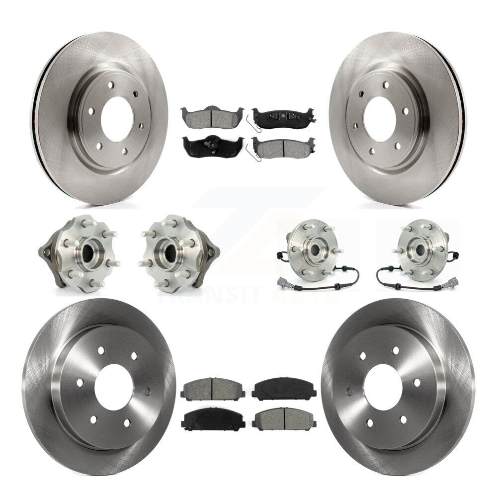Hub Bearings Disc Brake Rotors And Pads Front Rear Kit (10Pc) For Nissan Armada