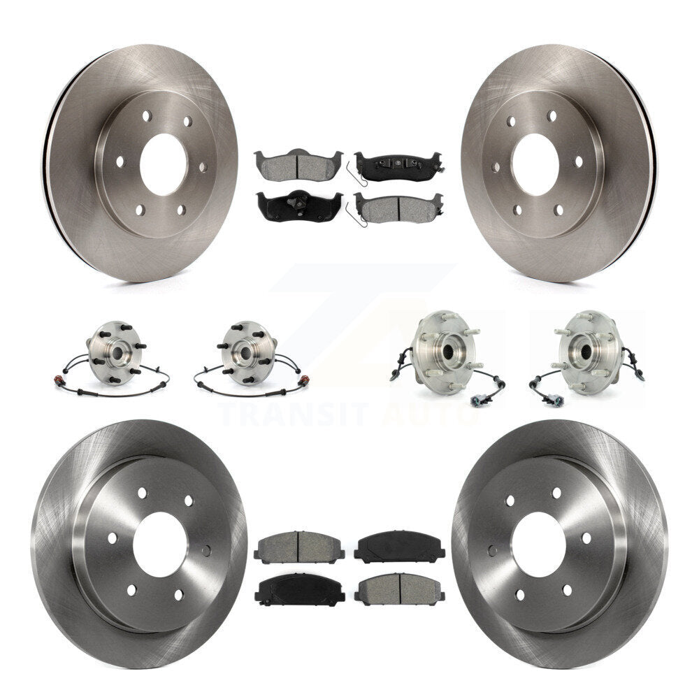 Hub Bearings Disc Brake Rotors And Pads Front Rear Kit (10Pc) For INFINITI QX56