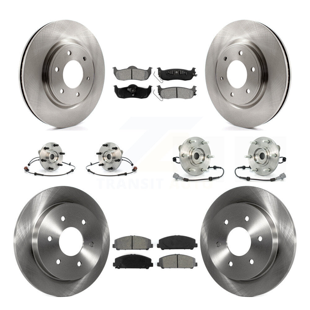 Hub Bearing Brake Rotor And Pad Front Rear Kit (10Pc) For Nissan Armada INFINITI