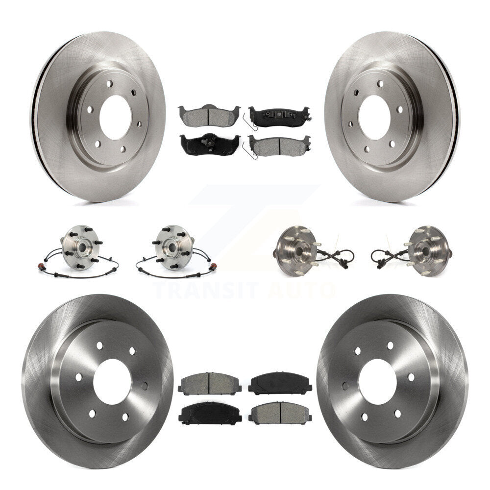 Hub Bearings Disc Brake Rotors And Pads Front Rear Kit (10Pc) For Nissan Armada