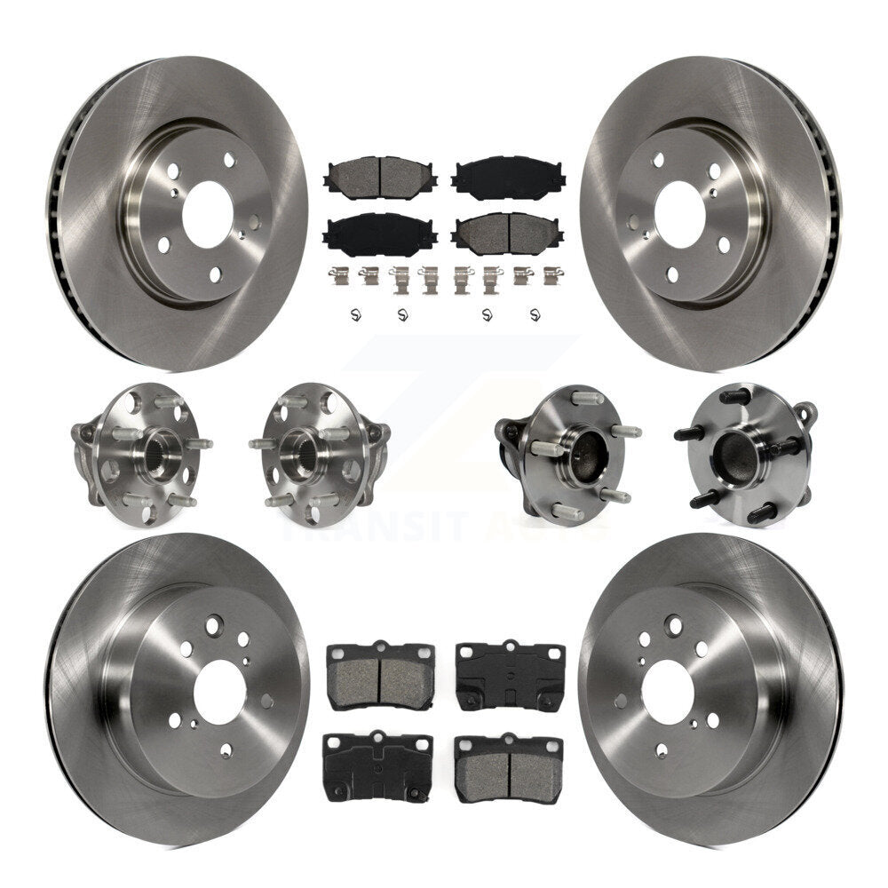 Hub Bearing Brake Rotor And Pad Front Rear Kit (10Pc) For Lexus IS250 C with RWD