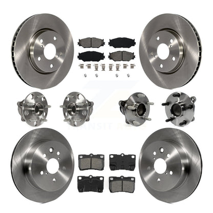 Hub Bearing Brake Rotor And Pad Front Rear Kit (10Pc) For Lexus IS250 C with RWD
