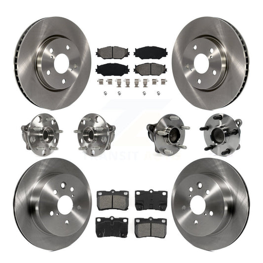 Hub Bearing Brake Rotor And Pad Front Rear Kit (10Pc) For Lexus IS250 C with RWD