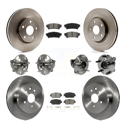 Hub Bearing Brake Rotor Pad Front Rear Kit (10Pc) For 14 Lexus IS250 C F Sport