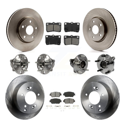 Hub Bearings Disc Brake Rotors And Pads Front Rear Kit (10Pc) For Lexus IS250