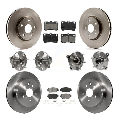 Hub Bearing Disc Brake Rotor Pads Front Rear Kit (10Pc) For 2006 Lexus GS300 AWD