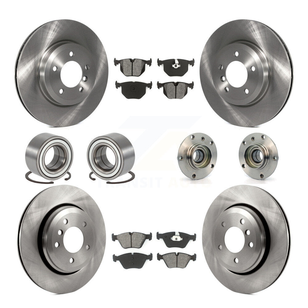 Hub Bearing Disc Brake Rotor & Pad Shoe Front Rear Kit (10Pc) For BMW 330Ci 330i