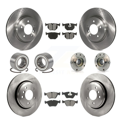 Hub Bearing Disc Brake Rotor & Pad Shoe Front Rear Kit (10Pc) For BMW 330Ci 330i