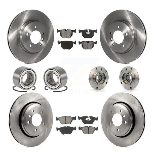 Hub Bearing Disc Brake Rotor & Pad Shoe Front Rear Kit (10Pc) For BMW 330Ci 330i