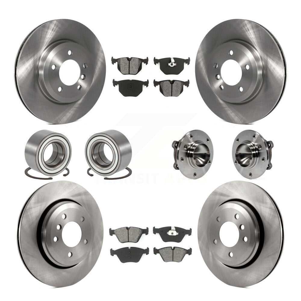 Hub Bearing Disc Brake Rotor & Pad Shoe Front Rear Kit (10Pc) For 2006 BMW 330Ci