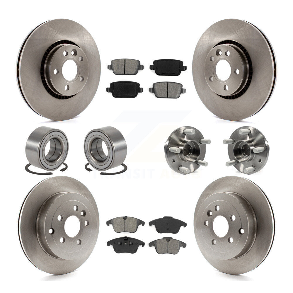 Hub Bearing Brake Rotor Pads Shoe Front Rear Kit (10Pc) For 08-11 Land Rover LR2