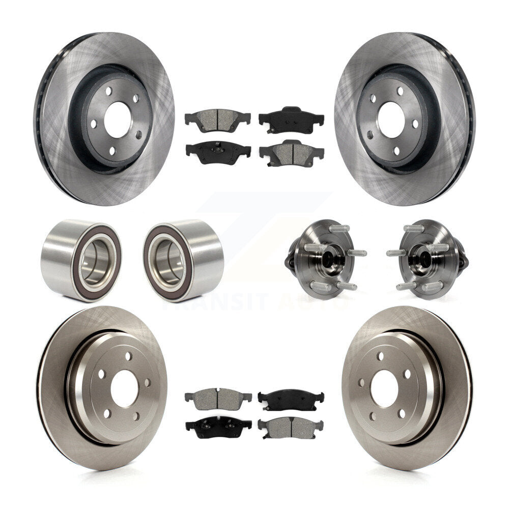 Hub Bearing Disc Brake Rotor Pads Shoe Front Rear Kit For Jeep Grand Cherokee WK
