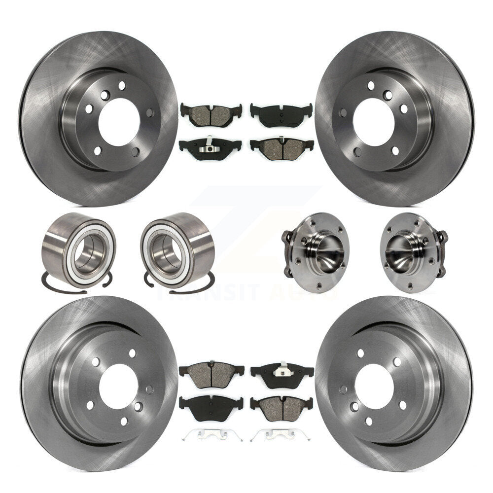 Hub Bearing Brake Rotor & Pad Shoe Front Rear Kit (10Pc) For 2007 BMW 328i Wagon