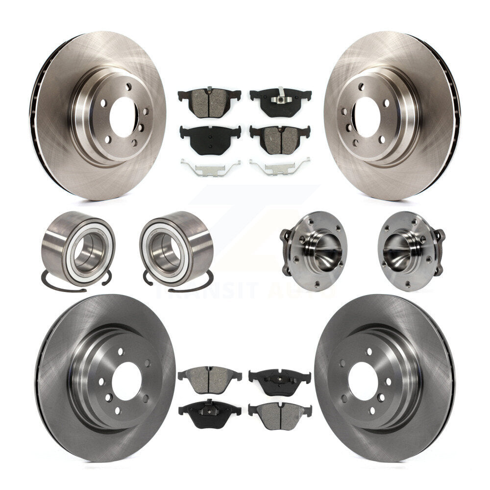 Hub Bearing Brake Rotor & Pad Shoe Front Rear Kit (10Pc) For BMW 335i 335is 335d