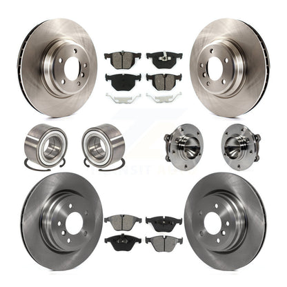 Hub Bearing Brake Rotor & Pad Shoe Front Rear Kit (10Pc) For BMW 335i 335is 335d