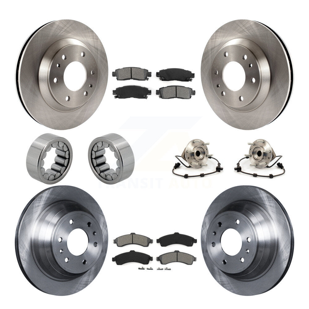Hub Bearing Brake Rotor & Pad Shoe Front Rear Kit (10Pc) For GMC Envoy Chevrolet