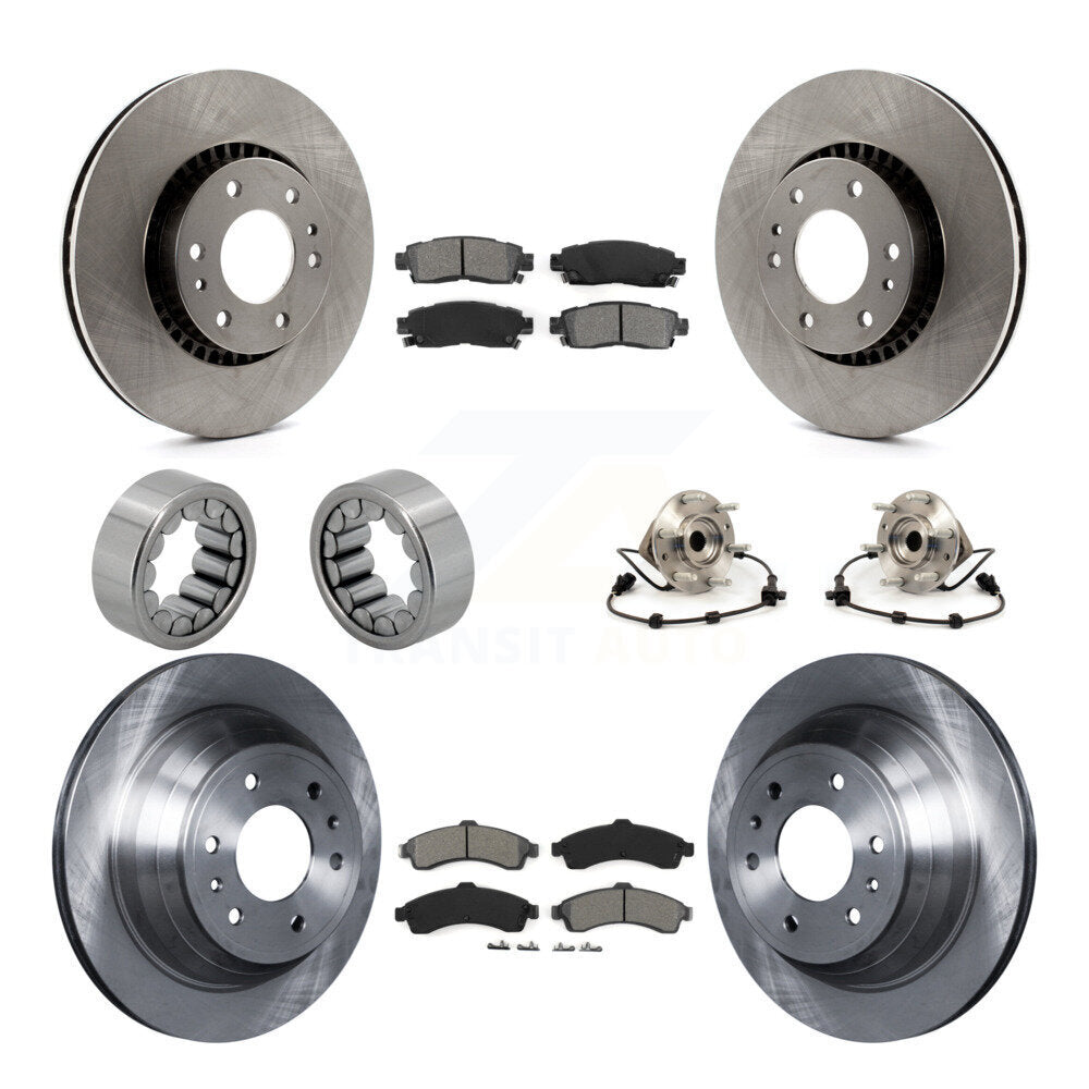Hub Bearing Brake Rotor & Pad Shoe Front Rear Kit (10Pc) For Chevrolet GMC Envoy
