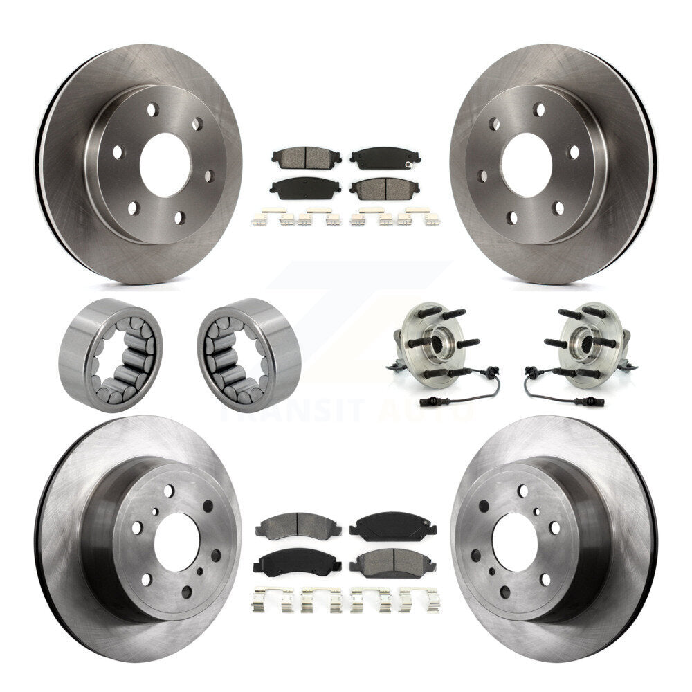 Hub Bearing Disc Brake Rotor Pads Shoe Front Rear Kit (10Pc) For GMC Sierra 1500