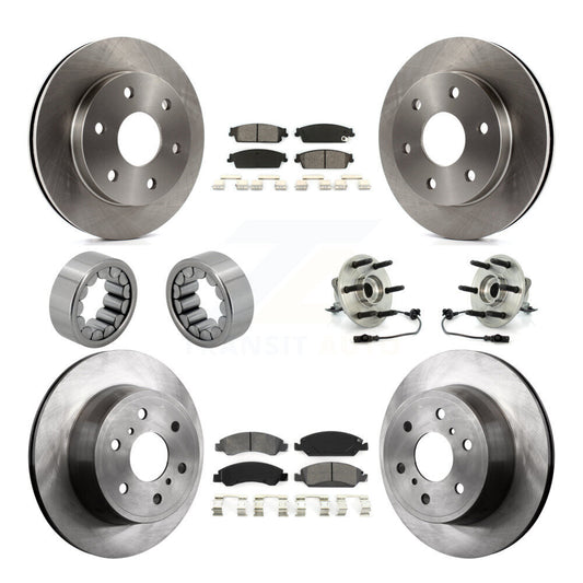 Hub Bearing Disc Brake Rotor Pads Shoe Front Rear Kit (10Pc) For GMC Sierra 1500