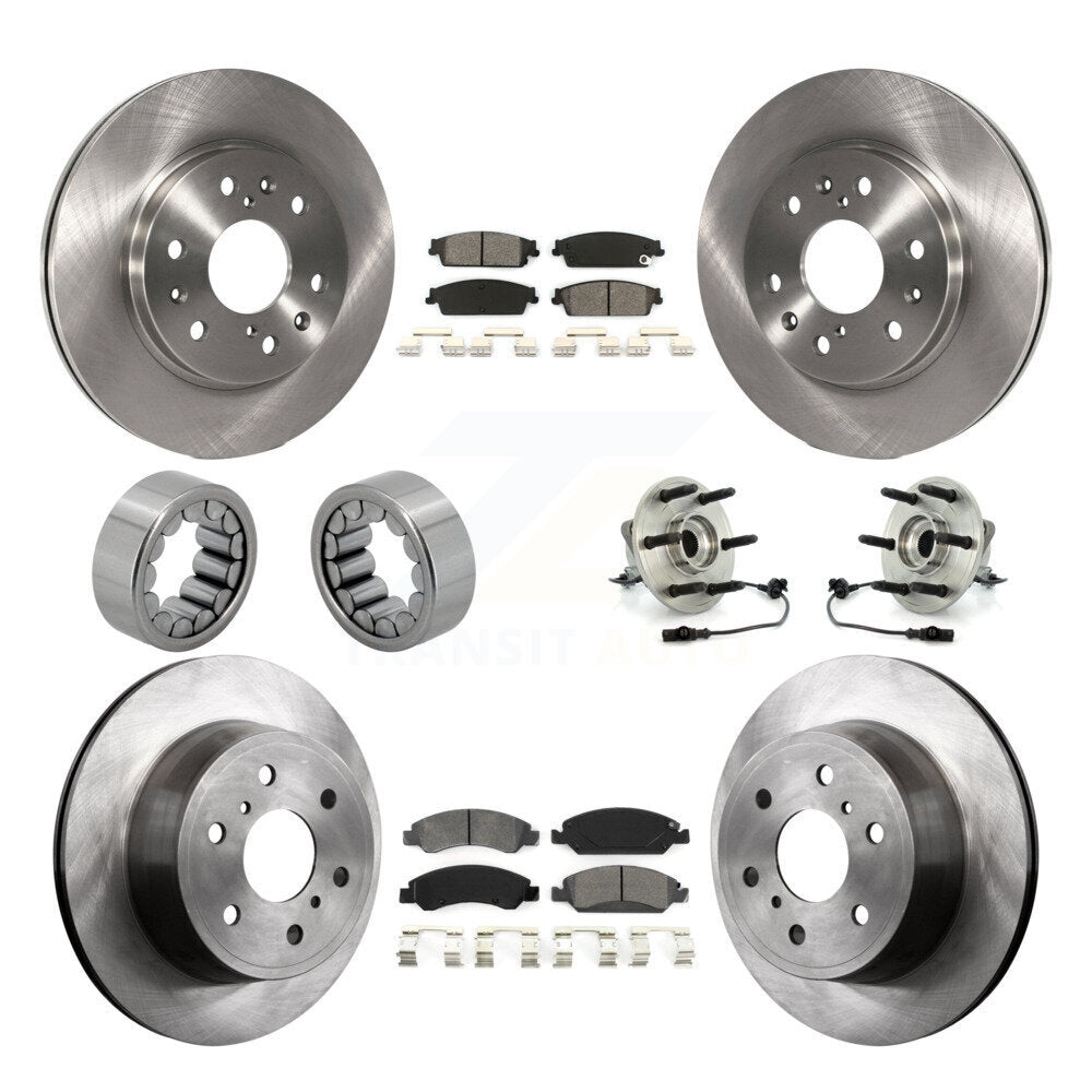 Hub Bearing Brake Rotor Pads Shoe Front Rear Kit (10Pc) For Chevrolet GMC Sierra