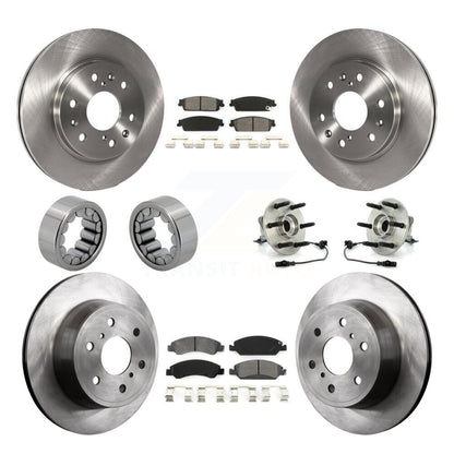 Hub Bearing Brake Rotor Pads Shoe Front Rear Kit (10Pc) For Chevrolet GMC Sierra