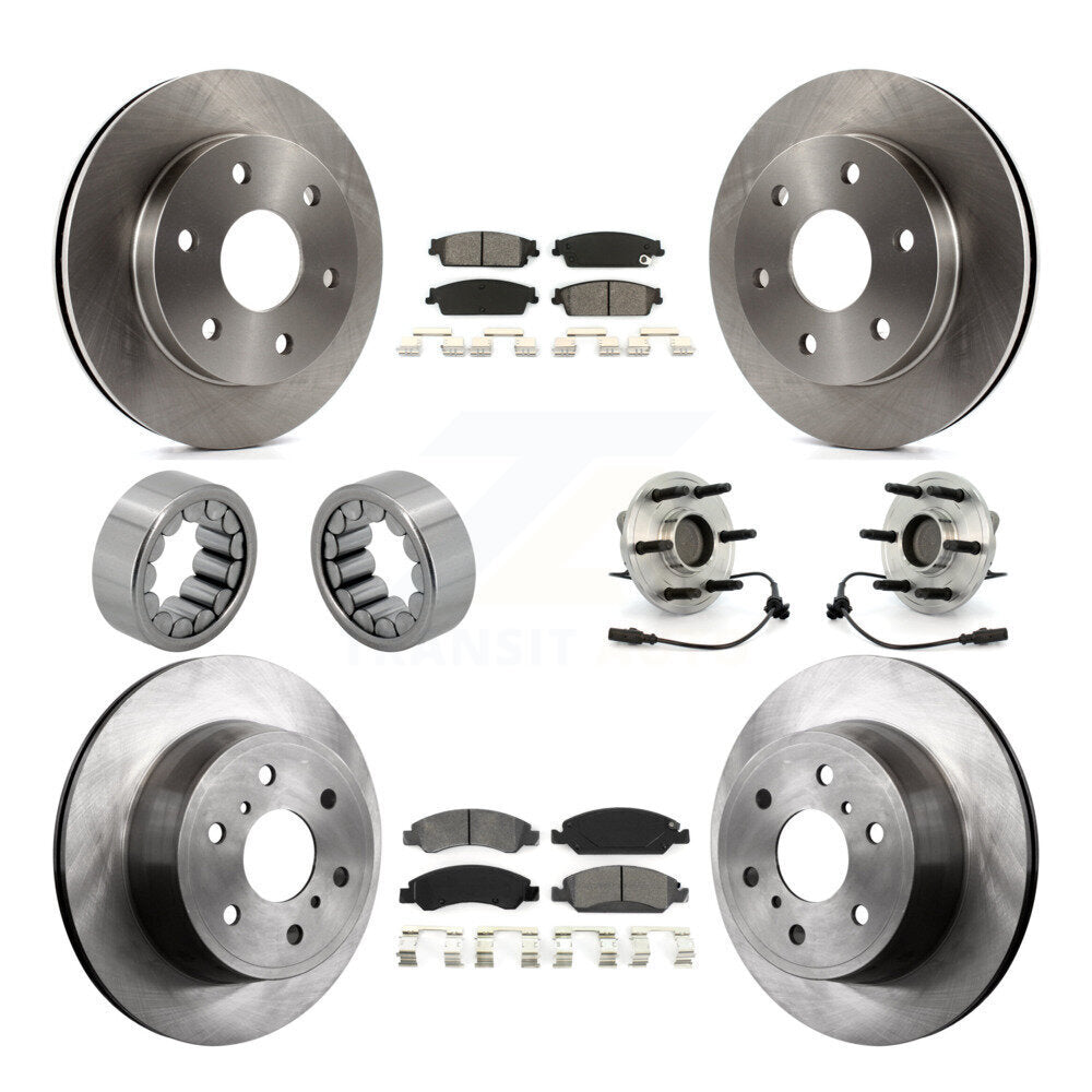 Hub Bearing Disc Brake Rotor Pads Shoe Front Rear Kit (10Pc) For GMC Sierra 1500