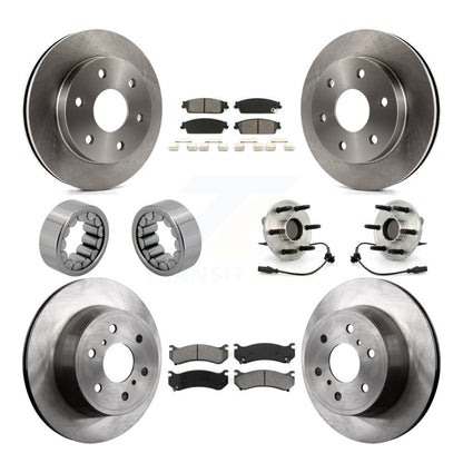 Hub Bearing Brake Rotor And Pad Shoe Front Rear Kit For Chevrolet Silverado 1500