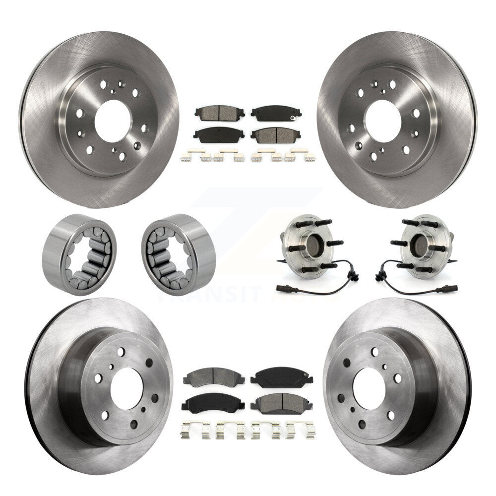 Hub Bearing Brake Rotor Pads Shoe Front Rear Kit (10Pc) For Chevrolet GMC Sierra