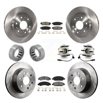 Hub Bearing Brake Rotor Pads Shoe Front Rear Kit (10Pc) For Chevrolet GMC Sierra