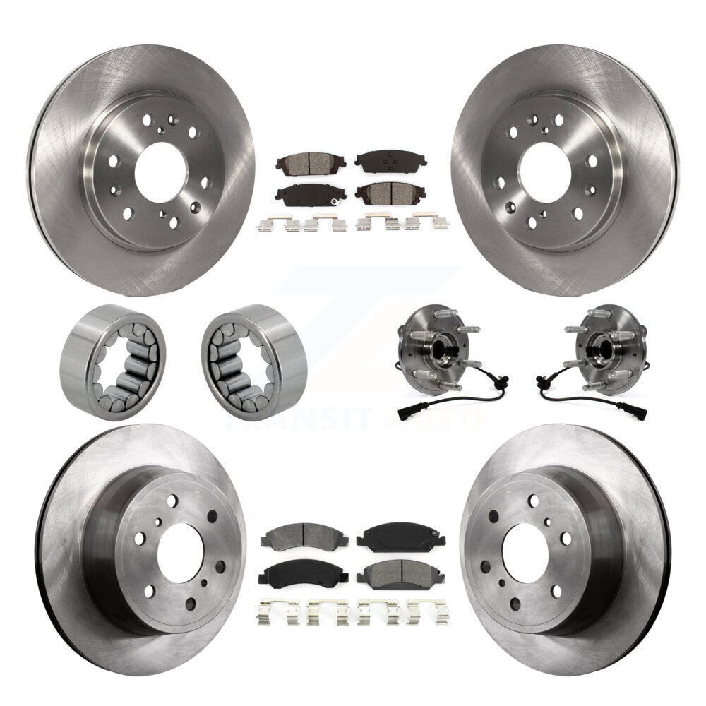 Hub Bearing Brake Rotor Pad Shoe Front Rear Kit (10Pc) For GMC Sierra 1500 Tahoe