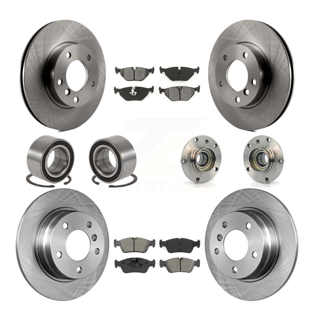 Hub Bearing Brake Rotor & Pad Shoe Front Rear Kit (10Pc) For BMW 318i 328i 328is