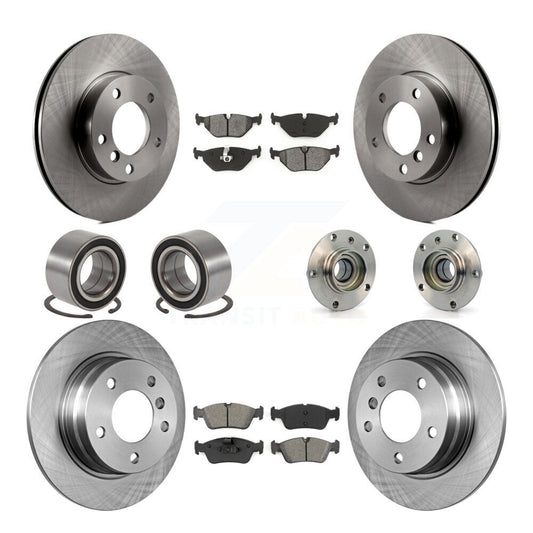 Hub Bearing Brake Rotor & Pad Shoe Front Rear Kit (10Pc) For BMW 318i 328i 328is