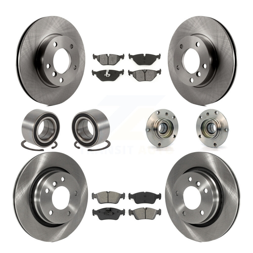 Hub Bearing Disc Brake Rotor & Pad Shoe Front Rear Kit (10Pc) For BMW 328i 328is