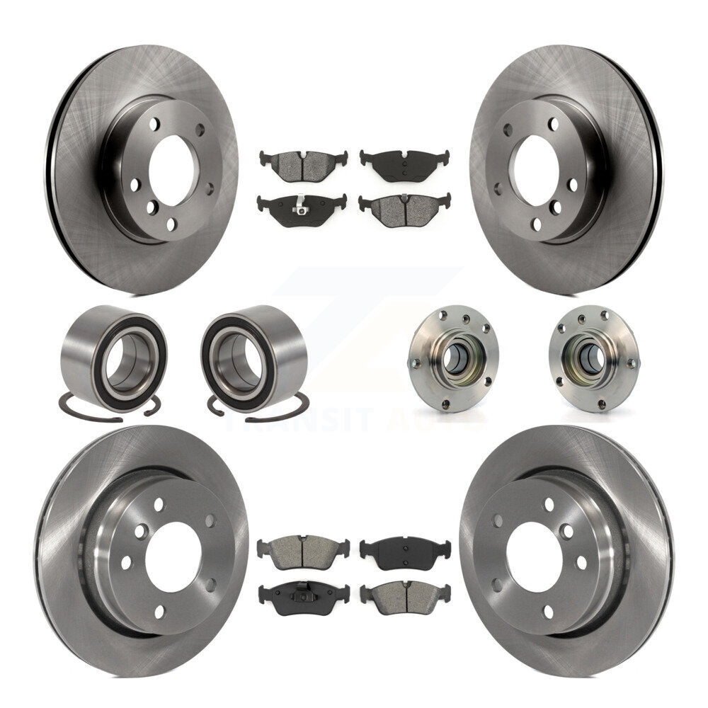 Hub Bearing Brake Rotor & Pad Shoe Front Rear Kit (10Pc) For BMW 323i 328i 323Ci