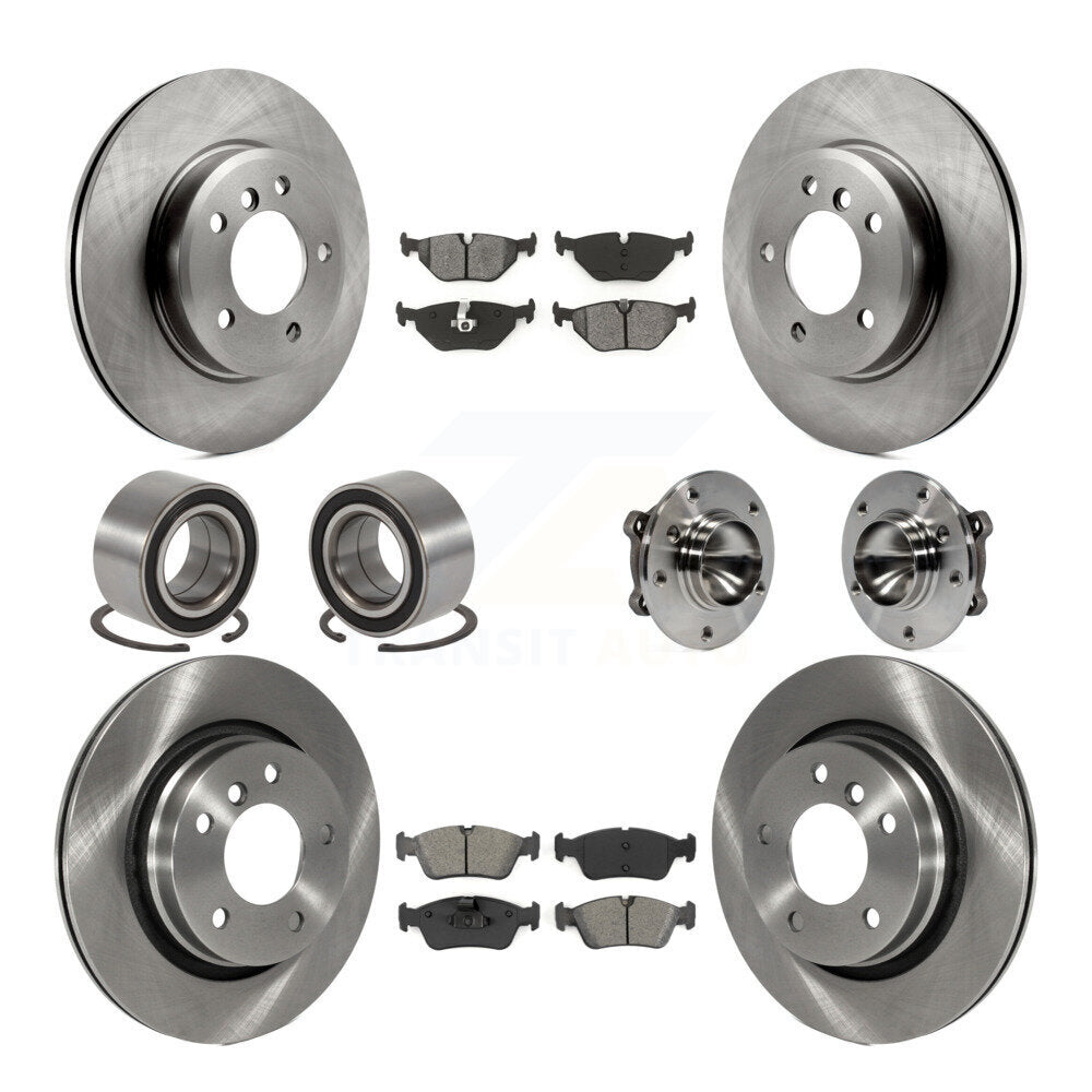 Hub Bearing Disc Brake Rotor & Pad Shoe Front Rear Kit (10Pc) For 2006 BMW 325Ci
