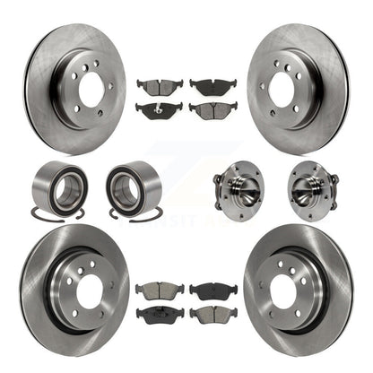 Hub Bearing Disc Brake Rotor & Pad Shoe Front Rear Kit (10Pc) For 2006 BMW 325Ci