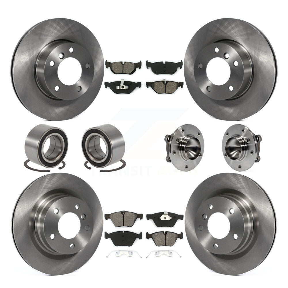 Hub Bearing Brake Rotor & Pads Shoe Front Rear Kit (10Pc) For BMW 328i 323i 325i